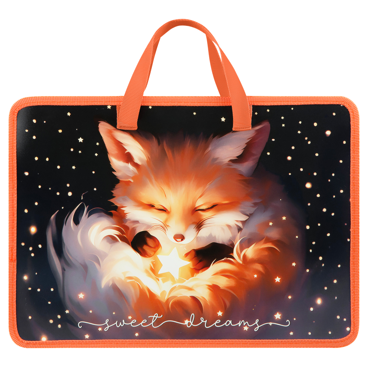 Папка с ручками А4 ArtSpace «The Magic Fox», пластик, на молнии, 70мм