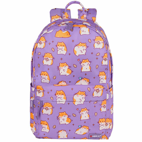 Рюкзак HEIKKI DREAM (ХЕЙКИ) универс. с карм. для ноут., эргоном., Funny Hamster, 42×26х14 см,273850