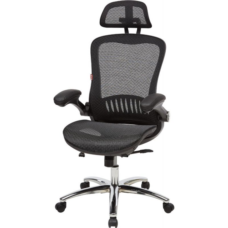 Кресло руководителя EChair-552 TTW черное (акриловая сетка/пластик/металл)