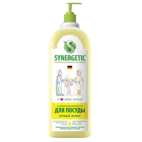 Средство для мытья посуды Synergetic Антибактериальное Лимон 1 л