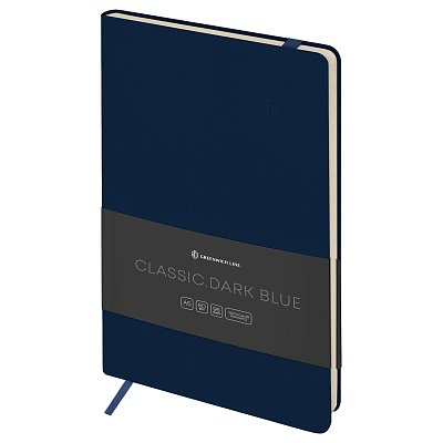 Записная книжка А5 96л. ЛАЙТ, кожзам, Greenwich Line «Classic. Dark blue», с резинкой, блок без линовки