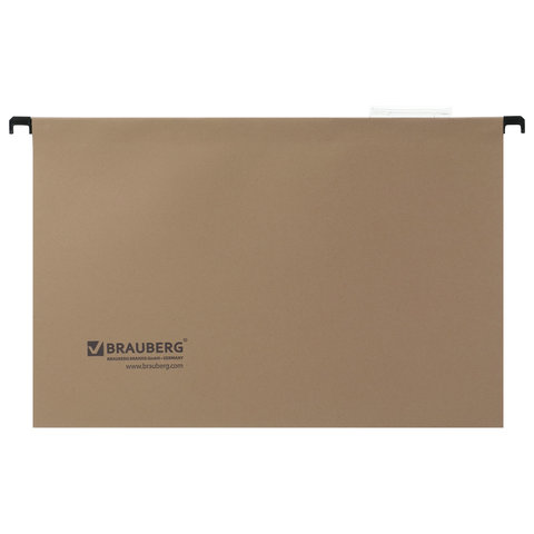 Подвесные папки картонные BRAUBERG, комплект 10 шт., 370х245 мм, 80 л., Foolscap, коричневые, 240 г/м2, таб.