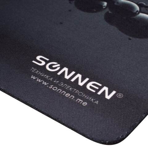 Коврик для мыши SONNEN «DROPS», резина + ткань, 220×180х3 мм