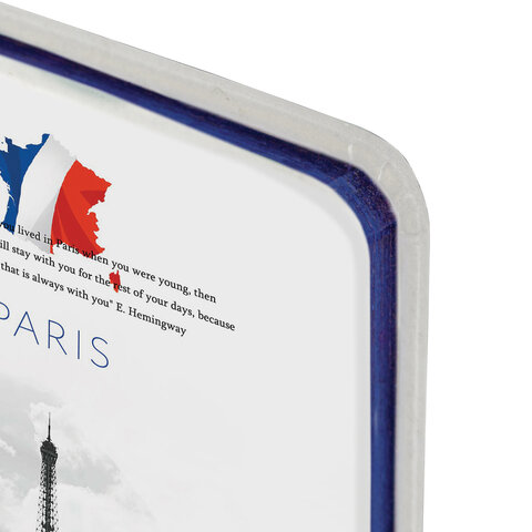Блокнот А5 (143×210 мм), BRAUBERG VISTA «Paris», под кожу, твердый, 80 л. 