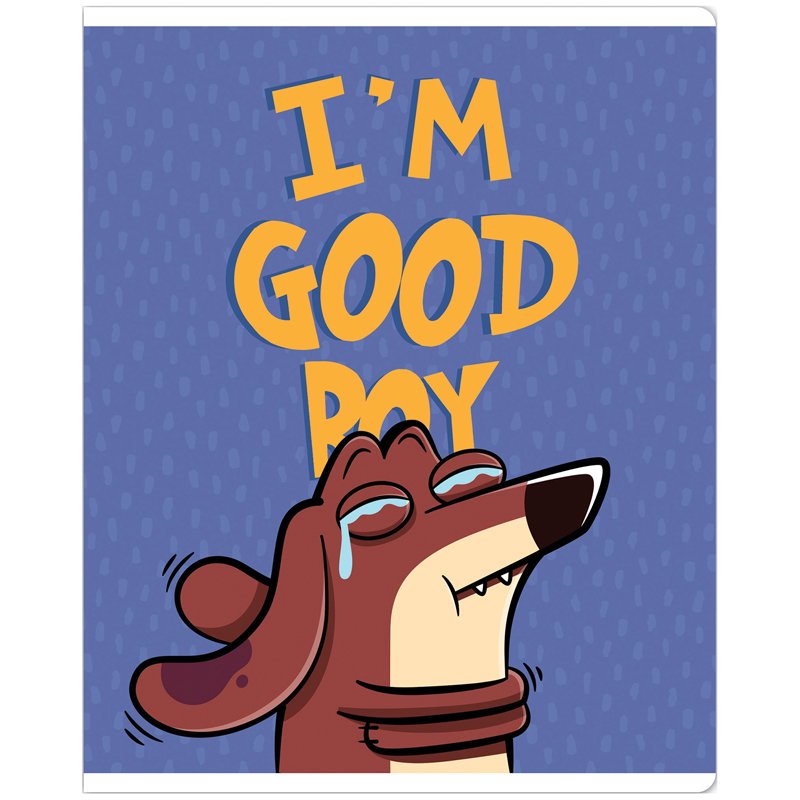 Тетрадь 48л., А5, клетка MESHU «Good boy», ТВИН-лак