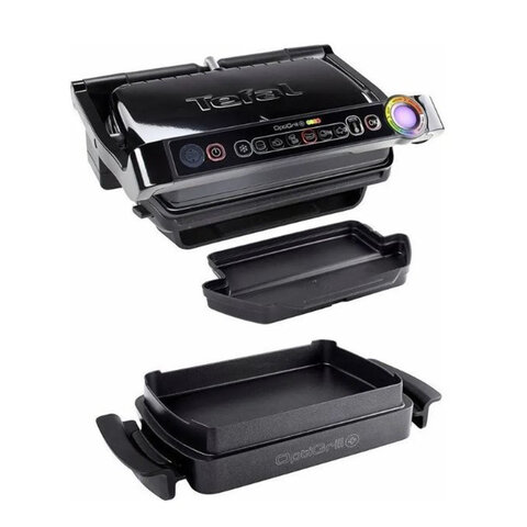 Электрогриль TEFAL GC714834, 2000 Вт, съемные панели, регулировка температуры, черный