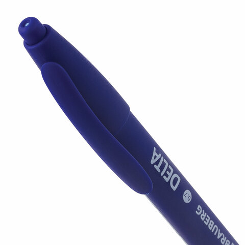Ручка шариковая масляная автоматическая BRAUBERG «Delta», СИНЯЯ, soft-touch, 0.7 мм, линия 0.5 мм, 143339