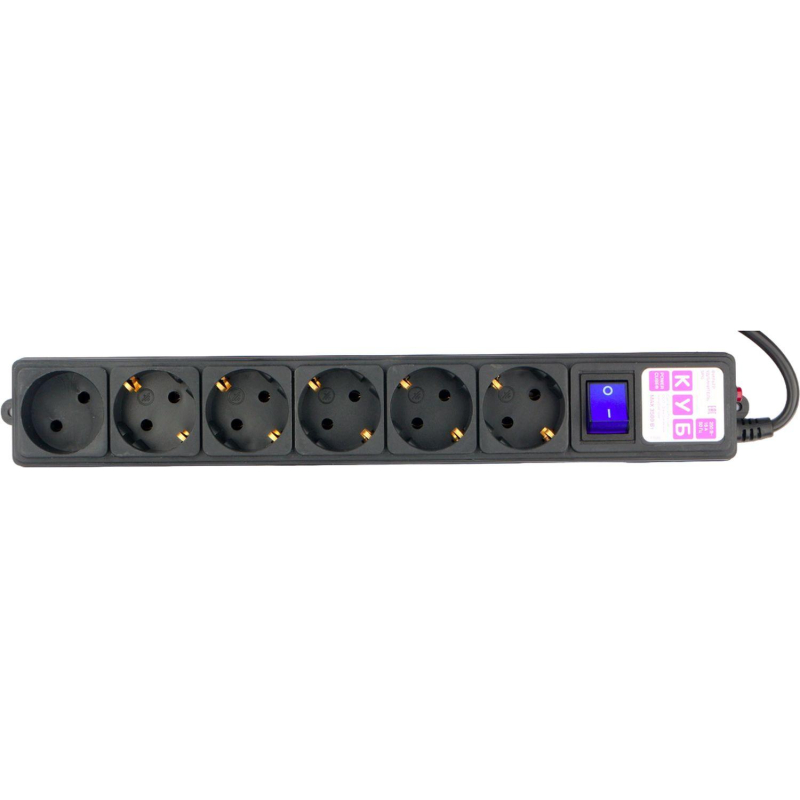 Сетевой фильтр Power Cube 3м 6 розеток, 16А/3.5кВт, провод 3×1.0