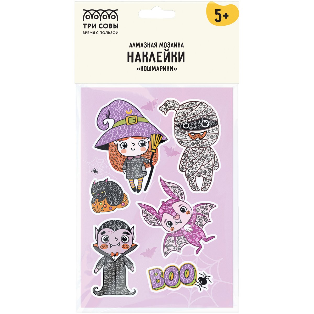 превью Алмазная мозаика, наклейки ТРИ СОВЫ «Кошмарики», пакет с европодвесом