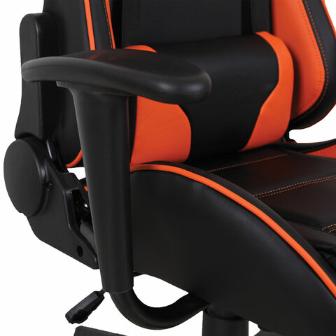 Кресло компьютерное BRABIX «GT Racer GM-100», две подушки, экокожа, черное/оранжевое, 531925