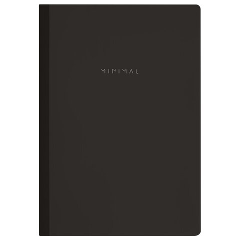Тетрадь А4 96 л. BRAUBERG, на сшивке с корешком, клетка, обложка картон, «Minimal Classic»