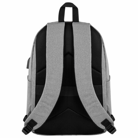 Рюкзак HEIKKI ACTIVE (ХЕЙКИ) универсальный, отделение для ноутбука, USB-порт, серый, 44×31х14 см