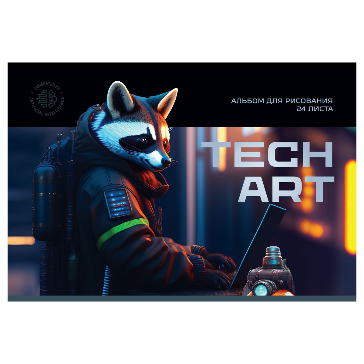 Альбом для рисования 24л., А4, на скрепке BG «TechArt»