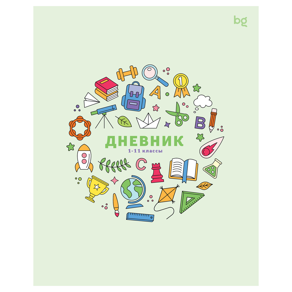 превью Дневник 1-11 кл. 48л. на скобе BG «Мои достижения», глянцевая ламинация