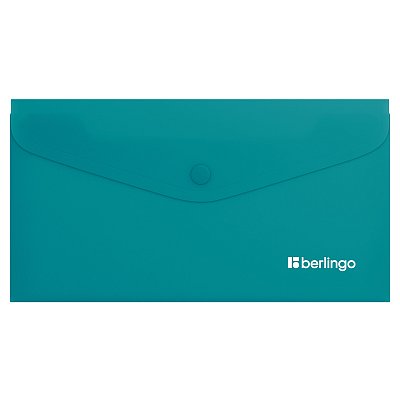 Папка-конверт на кнопке Berlingo «Soft Touch», C6, 200мкм, софт-тач, бирюзовая