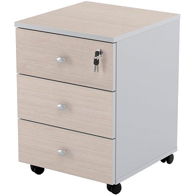 Тумба выкатная Easy Standard LT 16/16 (св. дуб шамони/серый, 400×420x563 мм)