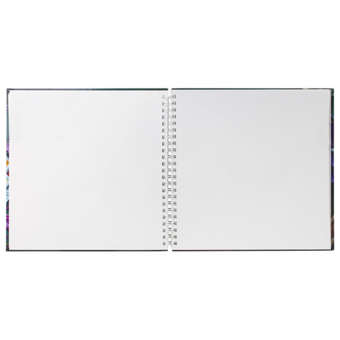 Скетчбук (тетрадь для эскизов), белая бумага, 210×210 мм, 120 г/м2, 60 л., гребень, «Будем рисовать», A258101