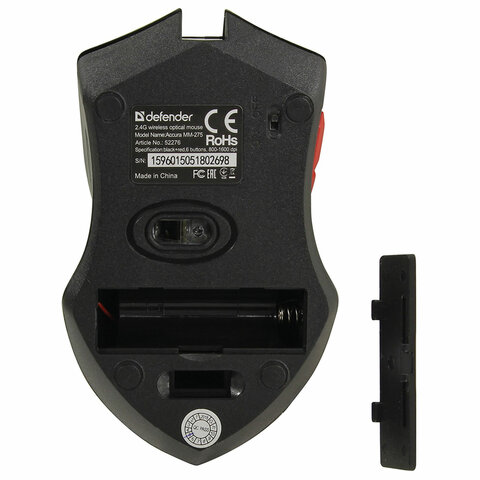 Мышь беспроводная Defender Accura MM-275, черный, 5btn+Roll