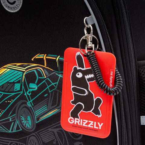 Ранец GRIZZLY анатомическая спинка, c бейджем, для мальчиков, «THE COOLEST», 36×28х20 см