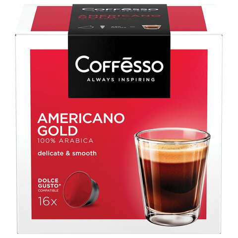Кофе в капсулах COFFESSO «Americano Gold» для кофемашин Dolce Gusto, 16 порций