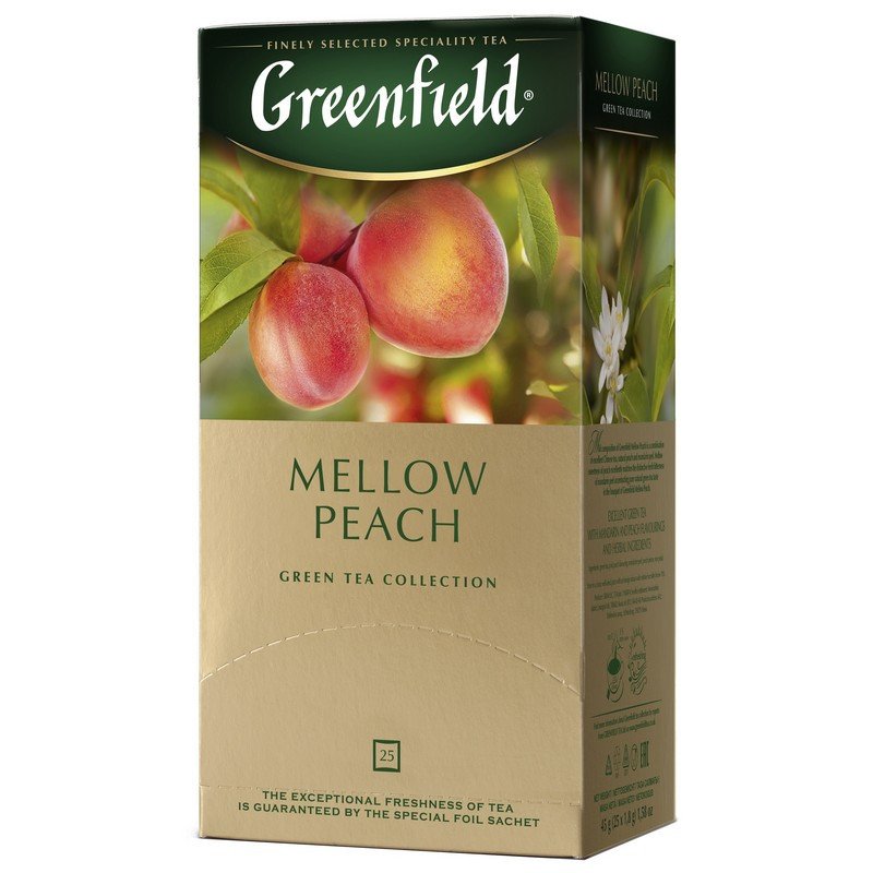 Чай Greenfield Mellow Peach зеленый с персиком и мандарином 25 пакетиков