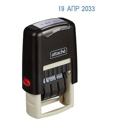 Датер автоматический пластиковый Attache 7810 (шрифт 3 мм, месяц обозначается буквами, оттиск 3×20 мм)