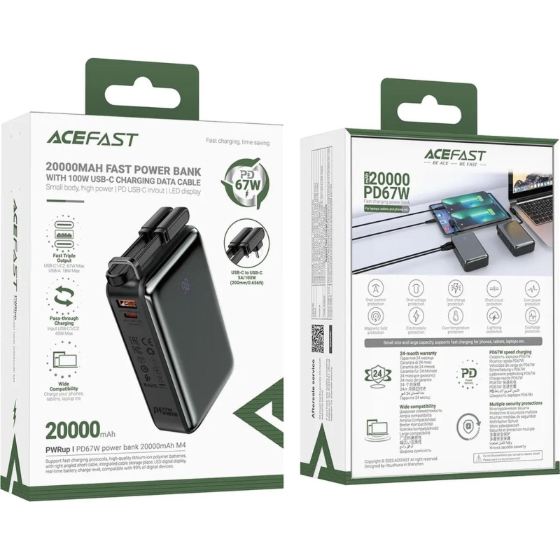 Внешний аккумулятор ACEFAST (AF-M4-BK) M4 -20000 PD67W черный