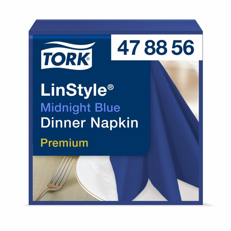Салфетки бумажные Tork LinStyle Premium 478856 39×39 см синие 1-слойные 50 штук в упаковке