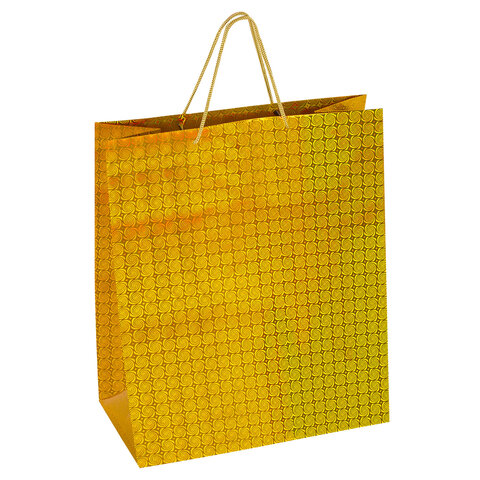 Пакет подарочный 41×19x49 см (XXL), НАБОР 3 шт., 3 дизайна, голография, ЗОЛОТАЯ СКАЗКА
