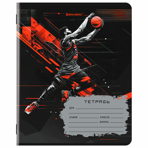 Тетрадь 18 л. BRAUBERG, клетка, обложка картон, MEN'S SPORT
