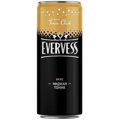 Напиток Evervess Tonic club Индиан Тоник газированный ж/б 0.33л