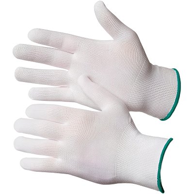 Перчатки нейлон защитные Gward NP1001 размер 8, M белые (12 пар/уп)