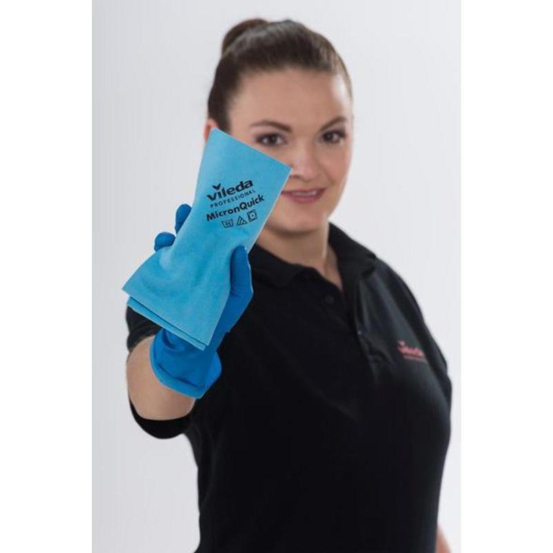 Салфетки хозяйственные Vileda Professional MicronQuick микрофибра 40×38 см голубые 5 штук в упаковке