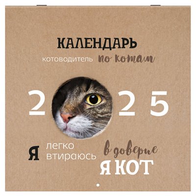 Календарь настенный перекидной на 2025 г., BRAUBERG, 12 листов, 29×29 см, «Смешные котики»