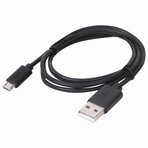 Кабель USB 2.0-micro USB, 1 м, SONNEN, медь, для передачи данных и зарядки, черный