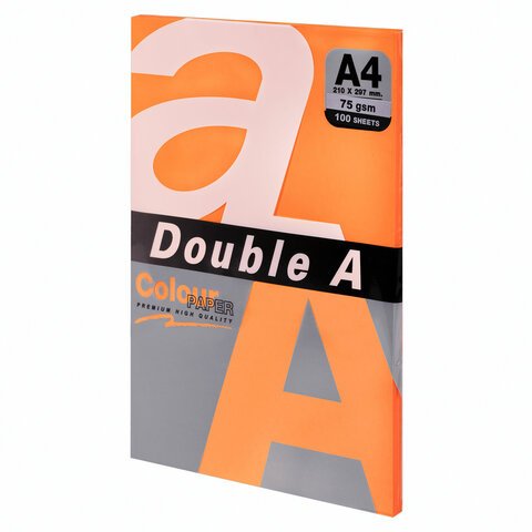 превью Бумага цветная DOUBLE AА475 г/м2100 л. ярко-оранжевая