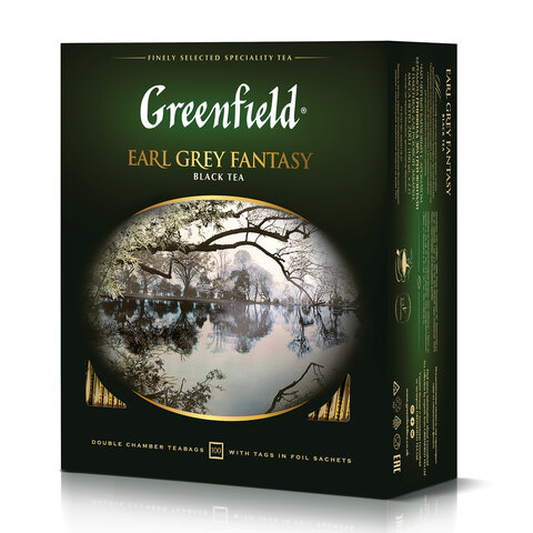 Чай Greenfield Earl Grey Fantasy черн.фольгир 100 пак/уп