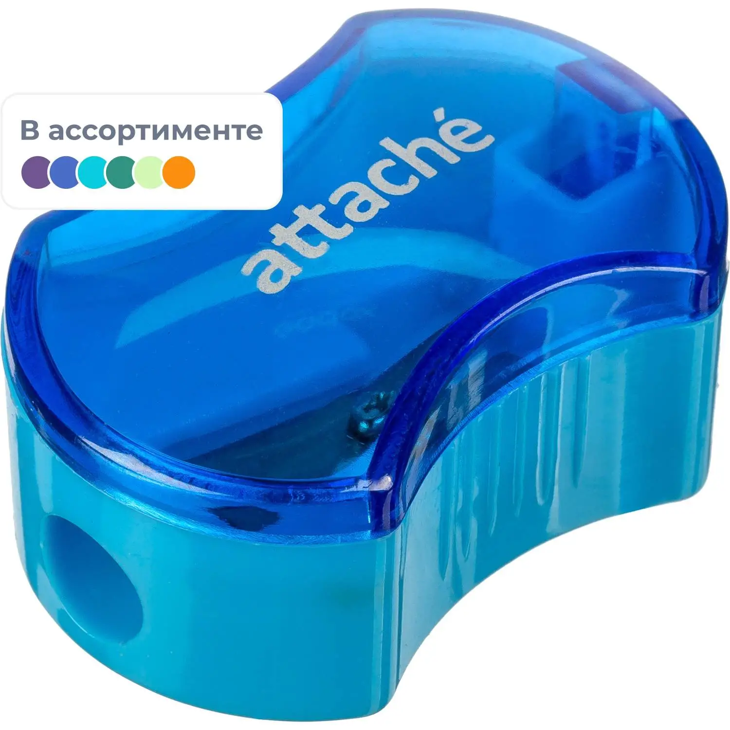 Точилка для карандашей Attache с контейнером пластиковая (эргономичная)