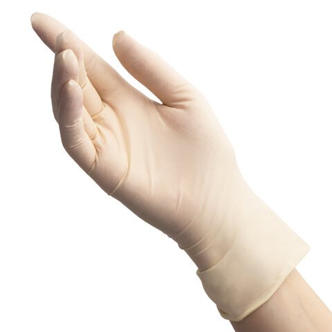 Перчатки латексные смотровые 50 пар (100 шт. ), размер L (большой), BENOVY Latex Chlorinated