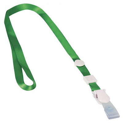 Лента BRAUBERG, 45 см, съемный пластиковый клип-замок, с петелькой, зеленая