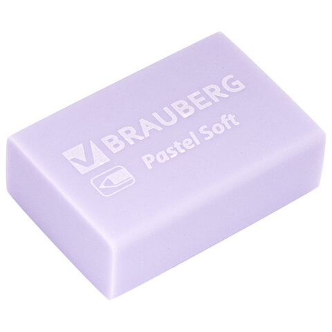 Ластики BRAUBERG «Pastel Soft» НАБОР 12 шт., размер ластика 31×20х10 мм, экологичный ПВХ