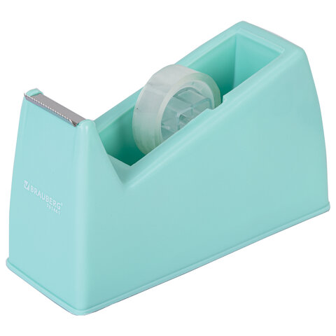 превью Диспенсер для клейкой ленты шириной до 26 мм, МЯТНЫЙ (лента в подарок! ), утяжеленный большой, BRAUBERG