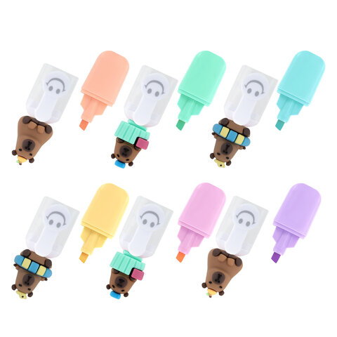 Набор текстовыделителей с топперами 6 ЦВЕТОВ ПАСТЕЛЬ, «КАПИБАРЫ», линия 1-4 мм, FUNSTER (ФАНСТЕР)