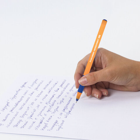 Ручка шариковая с грипом BRAUBERG «i-STICK POINT ORANGE», СИНЯЯ, пишущий узел 0.7 мм, линия письма 0.35 мм