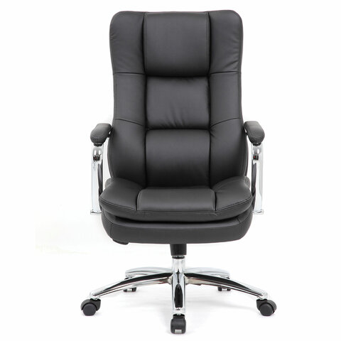 Кресло офисное BRABIX EX-507, рециклированная кожа, хром, черное