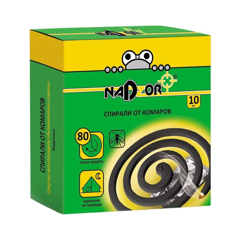 превью Средство от насекомых Nadzor спирали от комаров, черные, 10 шт/уп