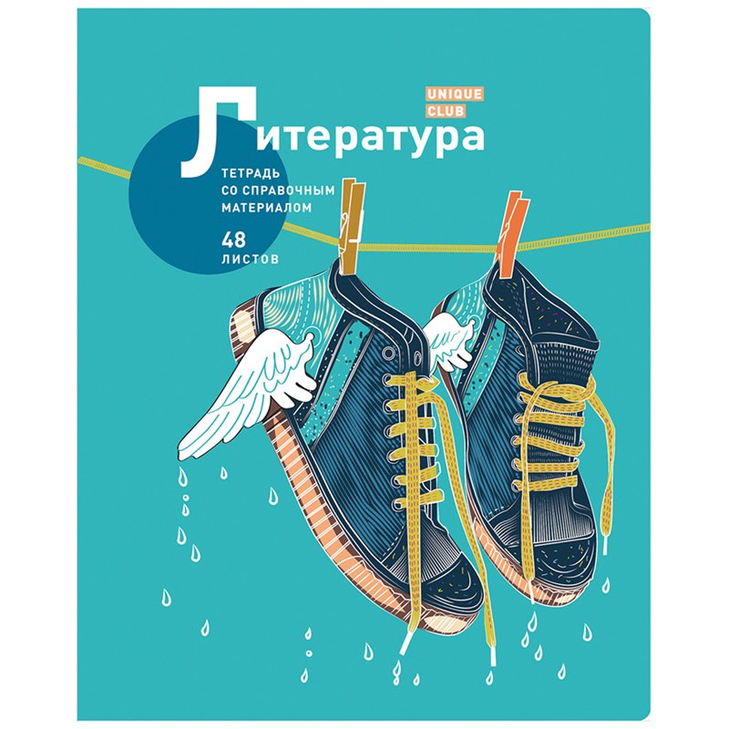 превью Тетрадь предметная 48л. BG «Unique club» - Литература, матовая ламинация, выб. лак