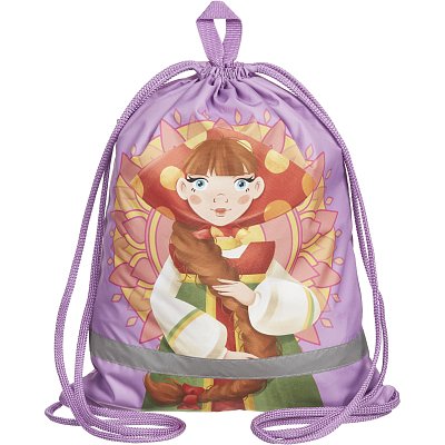 Мешок для обуви КОМУС Три богатыря Любава,36×47, карм, светоотр, МО 26-1с-2р