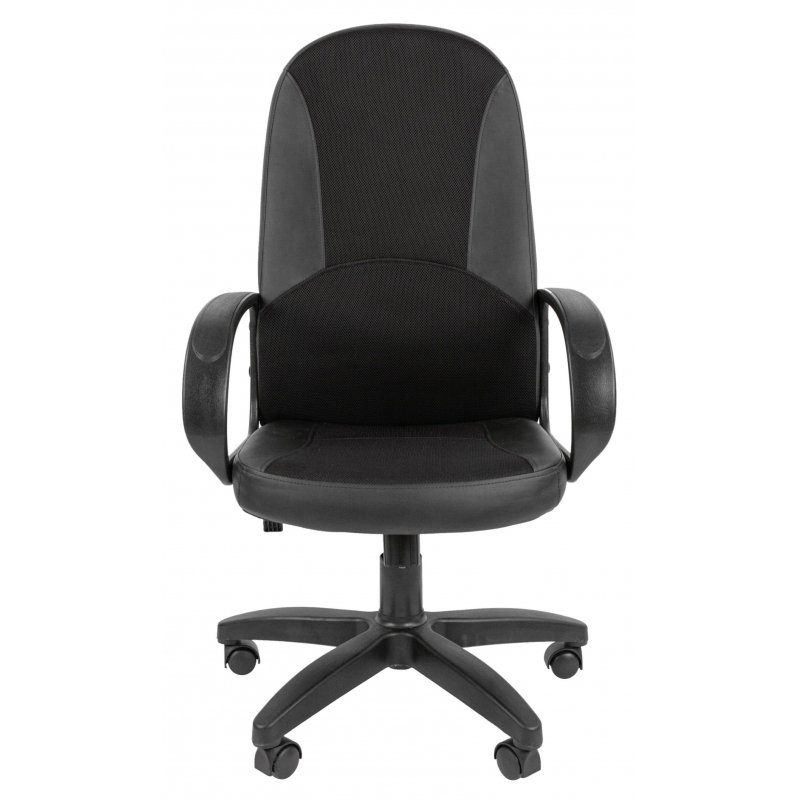 Кресло для руководителя Easy Chair 682 TС черное (ткань/искусственная кожа, пластик)