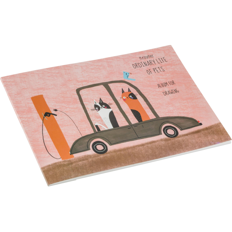 Альбом для рисования Kroyter А4 30л склейка, Аnimals,2диз,65987